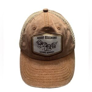 Mount Rushmore Brown‎ Trucker Hat vintage good shape adjustable